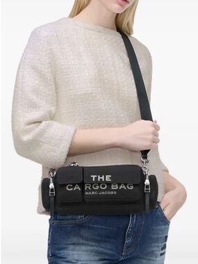 MARC JACOBS Black Cargo Messenger Bag with Front Pockets